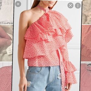 Rosie assoulin one shoulder floral top size small